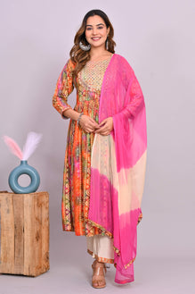 Beautiful Orange Nayr Kurta Set