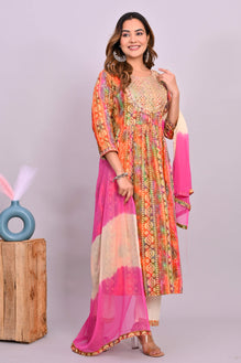 Beautiful Orange Nayr Kurta Set